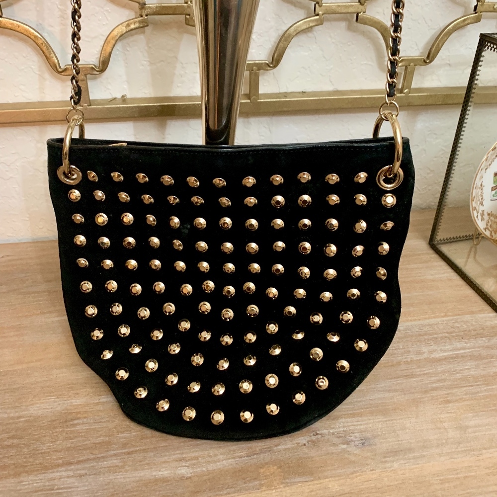 Rebecca Minkoff Suede Studded in Gold Purse